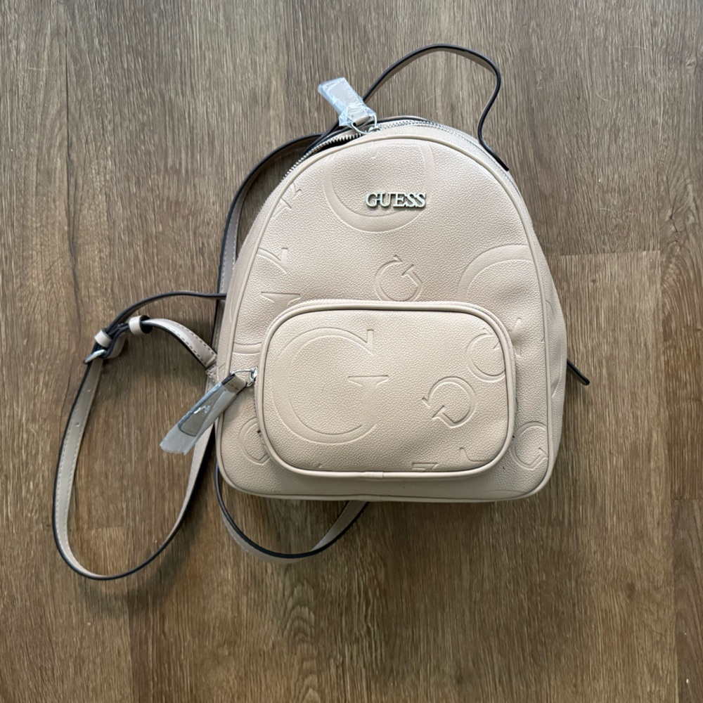 Guess Beige Embossed Backpack